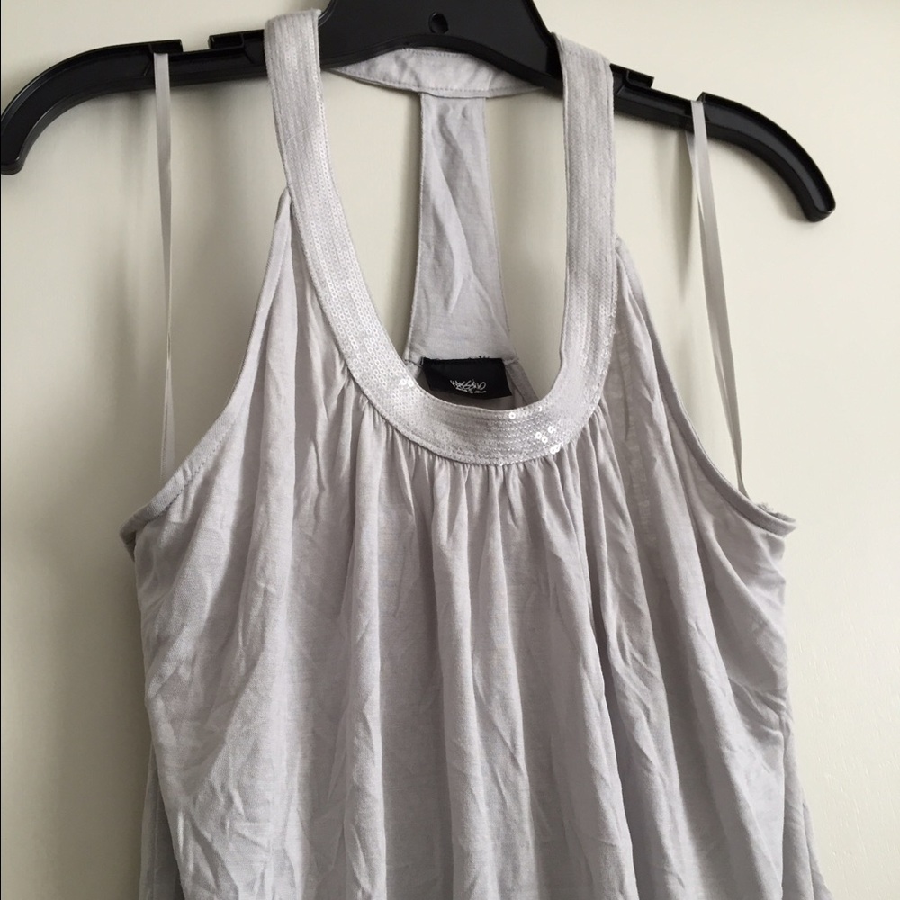 Light grey sequin top